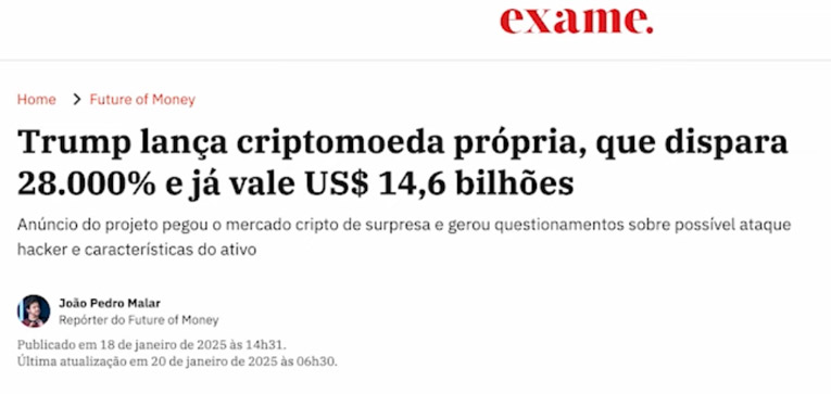 Notícia Memecoin do Trump